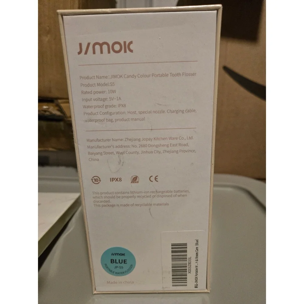 JIMOK Candy Portable‎ Water Flosser Oral Irrigator Teeth Cleaner - Blue
